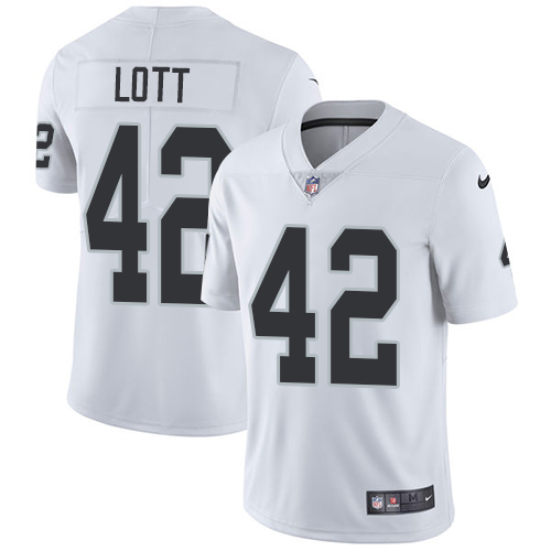 Nike Raiders #42 Ronnie Lott White Men's Stitched NFL Vapor Untouchable Limited Jersey - Click Image to Close